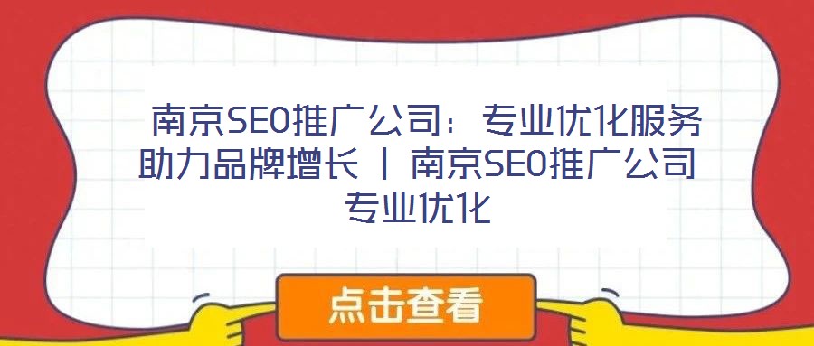  南京SEO推廣公司：專業(yè)優(yōu)化服務助力品牌增長 | 南京SEO推廣公司專業(yè)優(yōu)化