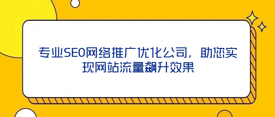 專業(yè)SEO網(wǎng)絡(luò)推廣優(yōu)化公司，助您實現(xiàn)網(wǎng)站流量飆升效果