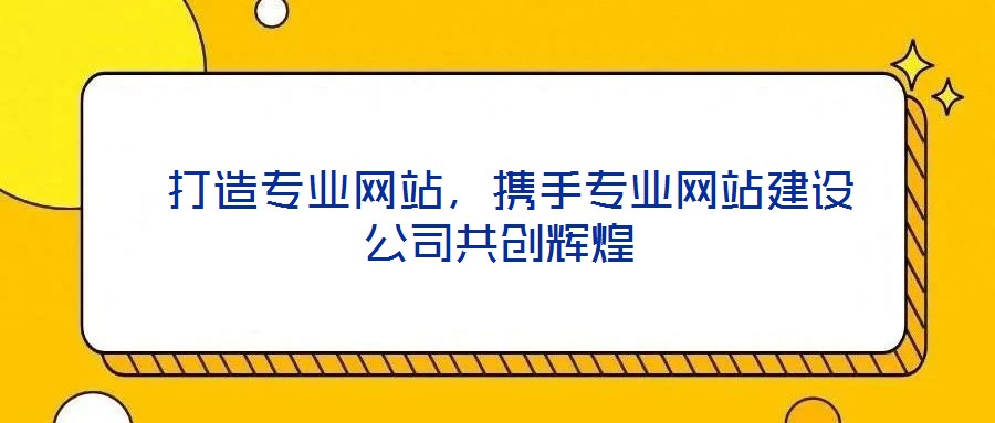  打造專業(yè)網(wǎng)站，攜手專業(yè)網(wǎng)站建設公司共創(chuàng)輝煌