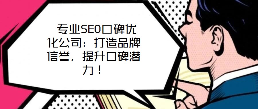  專業(yè)SEO口碑優(yōu)化公司：打造品牌信譽(yù)，提升口碑潛力！