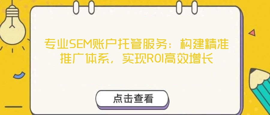 專業(yè)SEM賬戶托管服務(wù)：構(gòu)建精準(zhǔn)推廣體系，實現(xiàn)ROI高效增長
