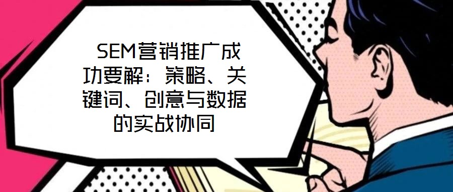  SEM營(yíng)銷推廣成功要解：策略、關(guān)鍵詞、創(chuàng)意與數(shù)據(jù)的實(shí)戰(zhàn)協(xié)同