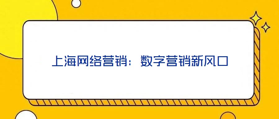 上海網(wǎng)絡(luò)營(yíng)銷(xiāo)：數(shù)字營(yíng)銷(xiāo)新風(fēng)口
