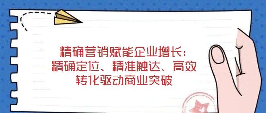  精確營(yíng)銷(xiāo)賦能企業(yè)增長(zhǎng)：精確定位、精準(zhǔn)觸達(dá)、高效轉(zhuǎn)化驅(qū)動(dòng)商業(yè)突破