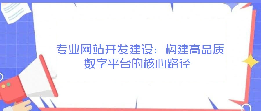  專業(yè)網(wǎng)站開發(fā)建設(shè)：構(gòu)建高品質(zhì)數(shù)字平臺的核心路徑