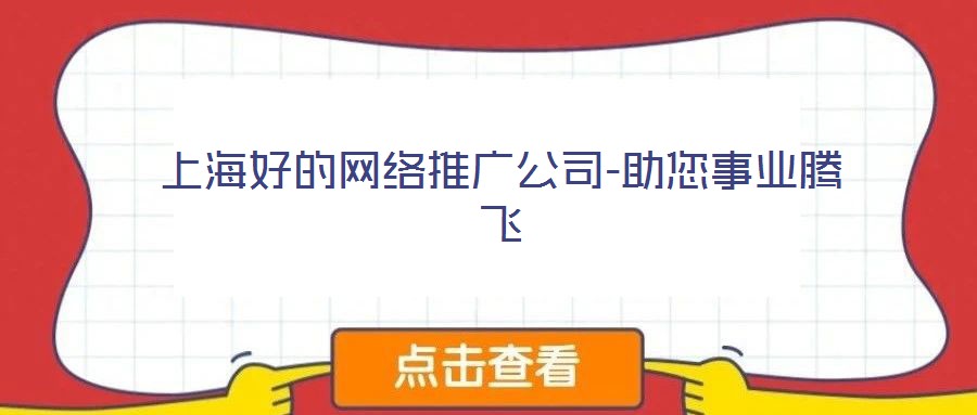 上海好的網(wǎng)絡推廣公司-助您事業(yè)騰飛