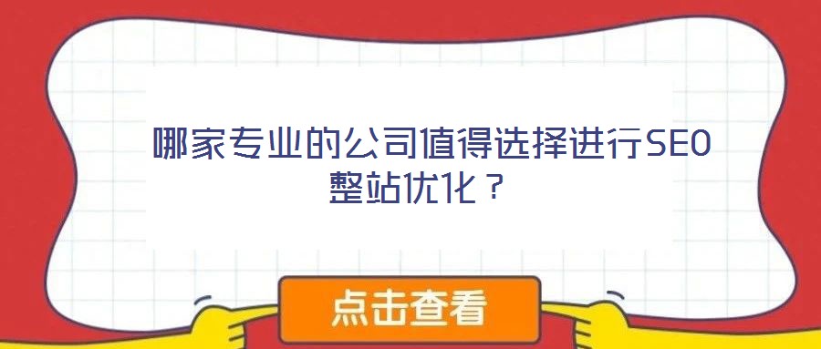  哪家專業(yè)的公司值得選擇進(jìn)行SEO整站優(yōu)化？