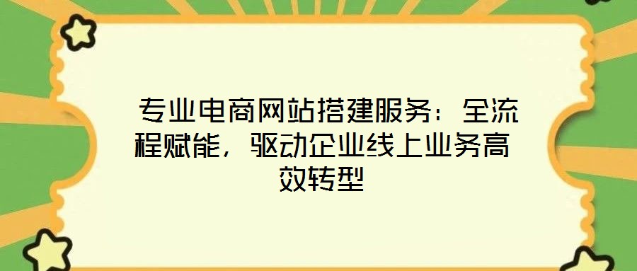  專業(yè)電商網(wǎng)站搭建服務(wù)：全流程賦能，驅(qū)動(dòng)企業(yè)線上業(yè)務(wù)高效轉(zhuǎn)型