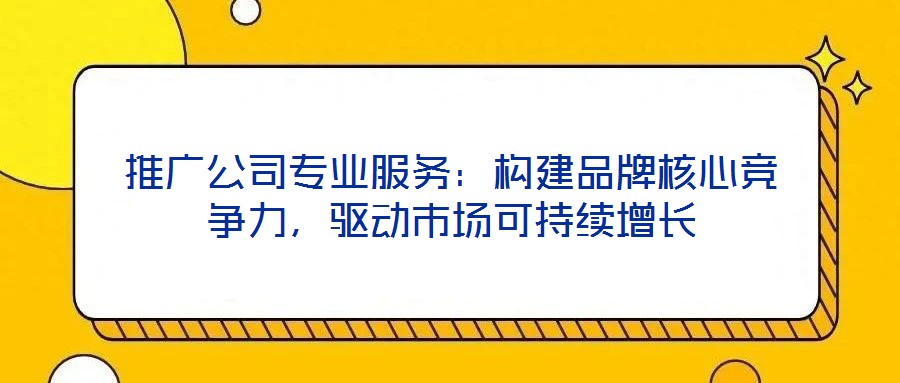 推廣公司專業(yè)服務(wù)：構(gòu)建品牌核心競(jìng)爭(zhēng)力，驅(qū)動(dòng)市場(chǎng)可持續(xù)增長(zhǎng)