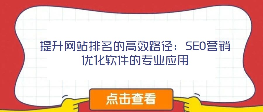 提升網站排名的高效路徑：SEO營銷優(yōu)化軟件的專業(yè)應用