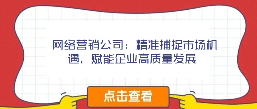  網(wǎng)絡營銷公司：精準捕捉市場機遇，賦能企業(yè)高質(zhì)量發(fā)展