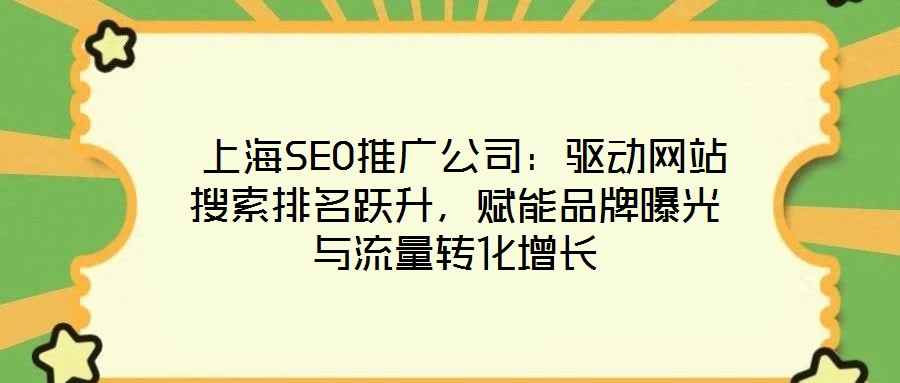  上海SEO推廣公司：驅(qū)動(dòng)網(wǎng)站搜索排名躍升，賦能品牌曝光與流量轉(zhuǎn)化增長(zhǎng)