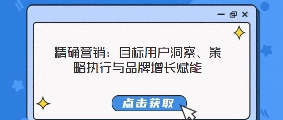 精確營(yíng)銷：目標(biāo)用戶洞察、策略執(zhí)行與品牌增長(zhǎng)賦能