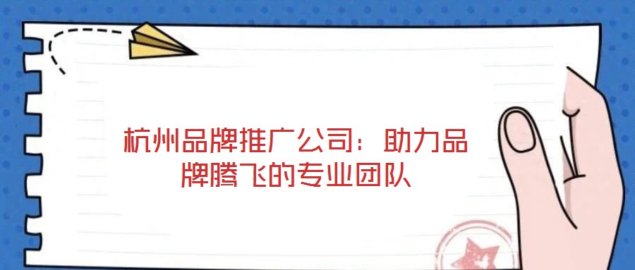 杭州品牌推廣公司：助力品牌騰飛的專業(yè)團隊