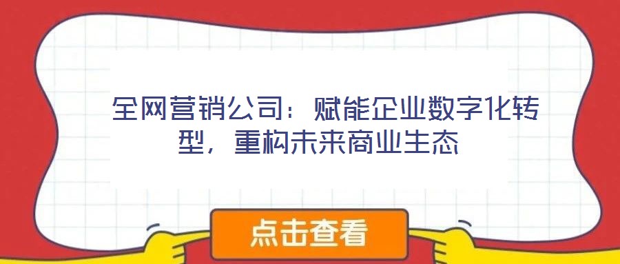  全網營銷公司：賦能企業(yè)數字化轉型，重構未來商業(yè)生態(tài)