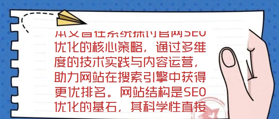 本文旨在系統(tǒng)探討官網(wǎng)SEO優(yōu)化的核心策略，通過多維度的技術(shù)實(shí)踐與內(nèi)容運(yùn)營，助力網(wǎng)站在搜索引擎中獲得更優(yōu)排名。網(wǎng)站結(jié)構(gòu)是SEO優(yōu)化的基石，其科學(xué)性直接影響搜索引擎