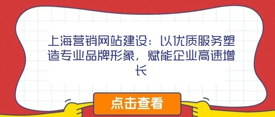 上海營(yíng)銷網(wǎng)站建設(shè)：以優(yōu)質(zhì)服務(wù)塑造專業(yè)品牌形象，賦能企業(yè)高速增長(zhǎng)