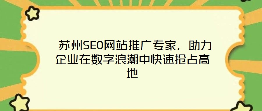  蘇州SEO網(wǎng)站推廣專家，助力企業(yè)在數(shù)字浪潮中快速搶占高地