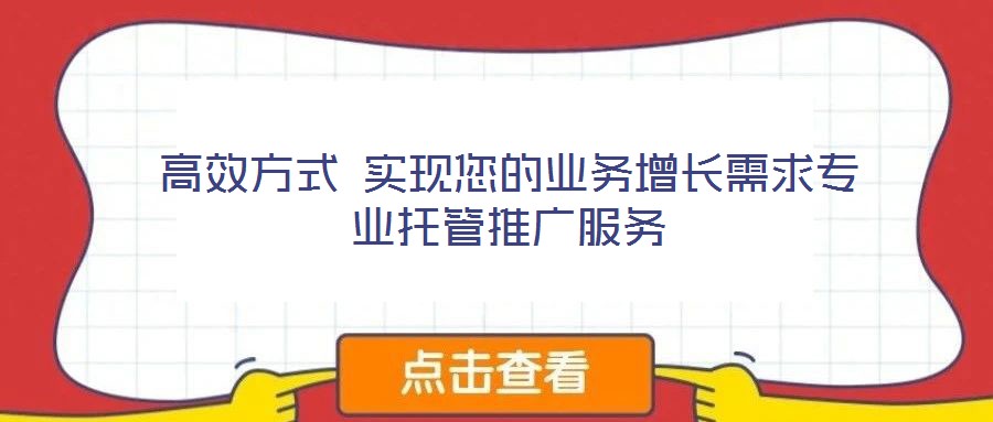 高效方式 實現(xiàn)您的業(yè)務(wù)增長需求專業(yè)托管推廣服務(wù)