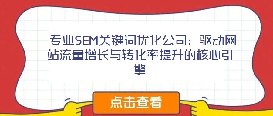  專(zhuān)業(yè)SEM關(guān)鍵詞優(yōu)化公司：驅(qū)動(dòng)網(wǎng)站流量增長(zhǎng)與轉(zhuǎn)化率提升的核心引擎